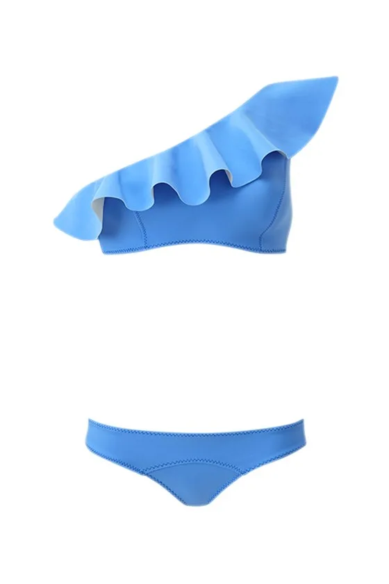 Lisa Marie Fernandez Arden Cornflower Flounce Bonded Bikini