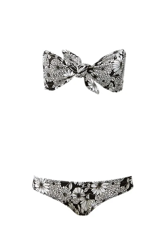 Lisa Marie Fernandez Poppy Black Floral Crepe Bikini