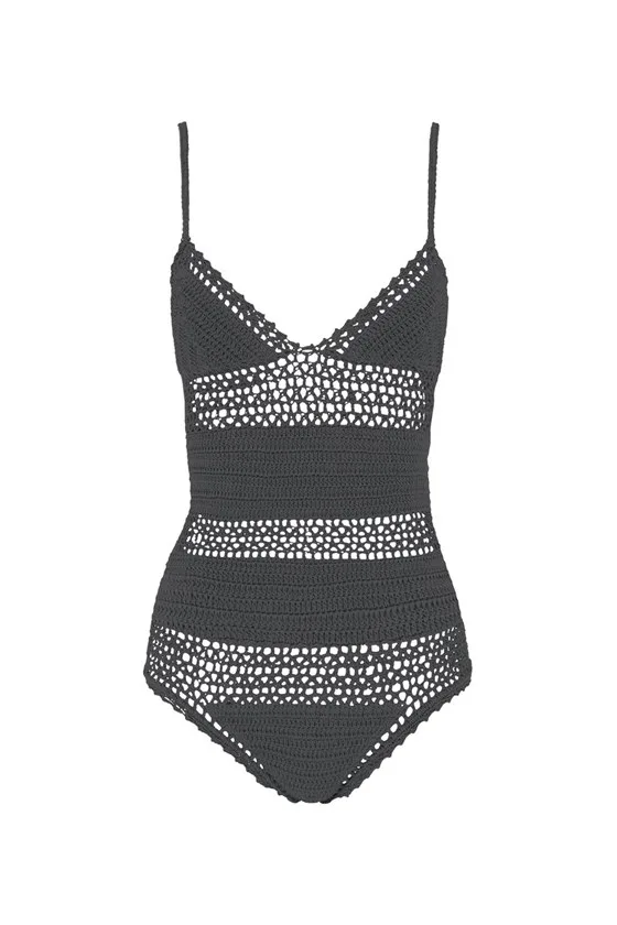 She Made Me Essential Crochet Babydoll, Black