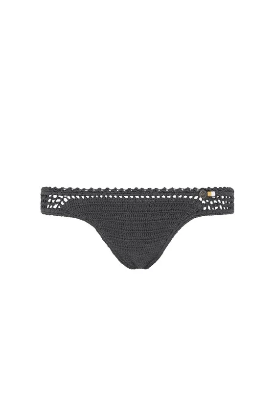 She Made Me Essential Crochet Cheeky Bikini Bottom, Black