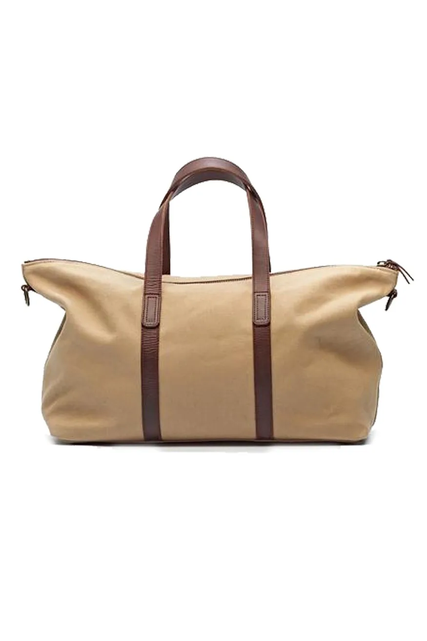 Nisolo Waxed Canvas Weekender, Khaki