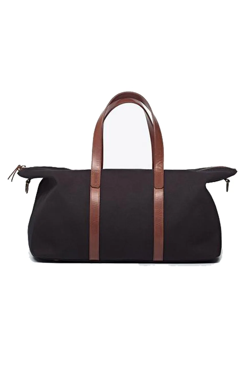 Nisolo Waxed Canvas Weekender, Black