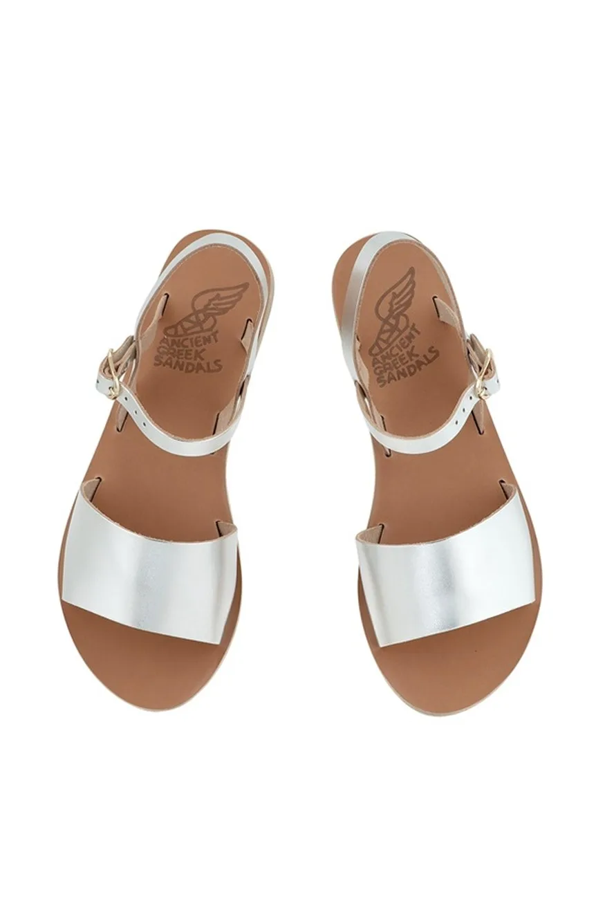 Ancient Greek Sandals Kaliroi, Silver