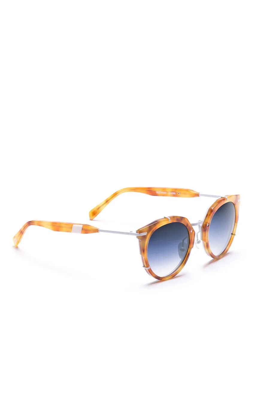 Westward Leaning Sphinx, 09 Polished Blonde Tortoise Acetate/Matte White Metal