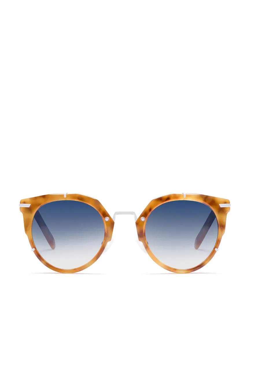 Westward Leaning Sphinx, 09 Polished Blonde Tortoise Acetate/Matte White Metal
