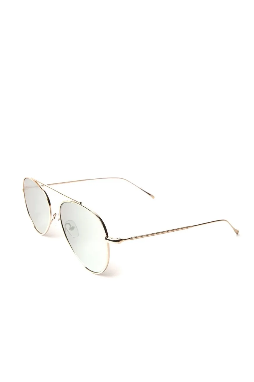 Illesteva Dorchester Sunglasses, Gold With Silver Flat Mirrored Lenses