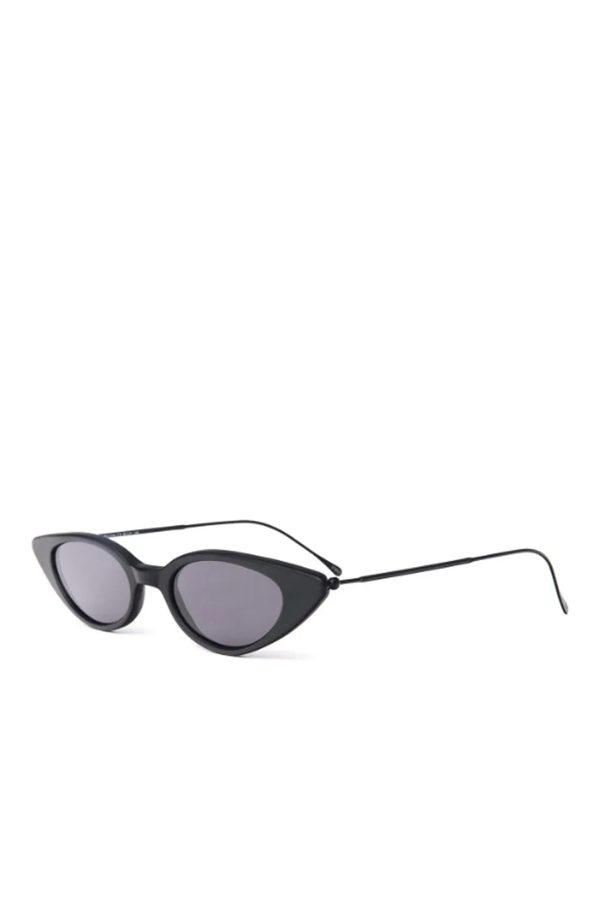 Illesteva Marianne Sunglasses, Matte Black With Grey Flat Lenses