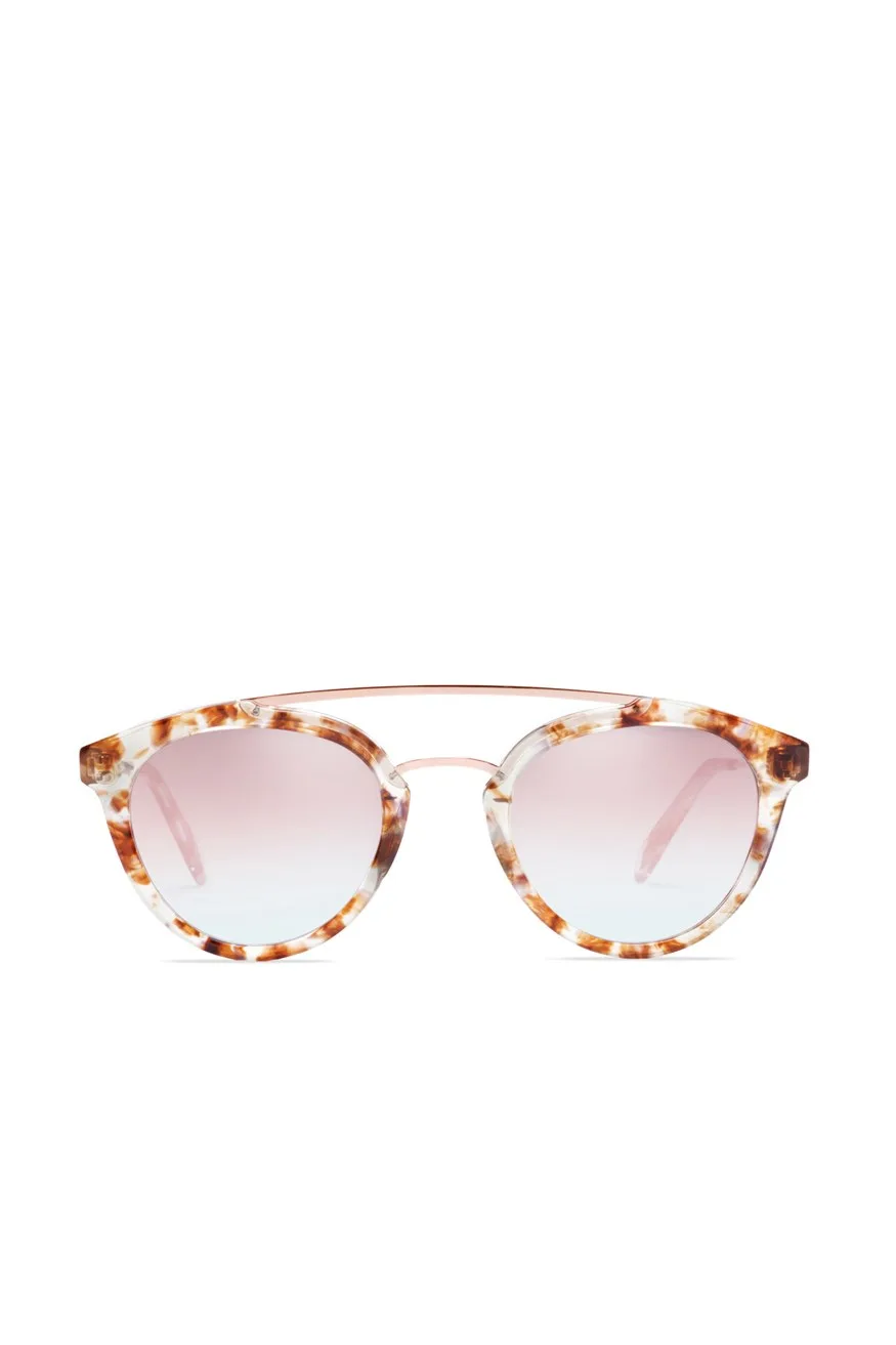 Westward Leaning Double Bridge, 05 Polished Quartz Tortoise/Polished Rose Gold
