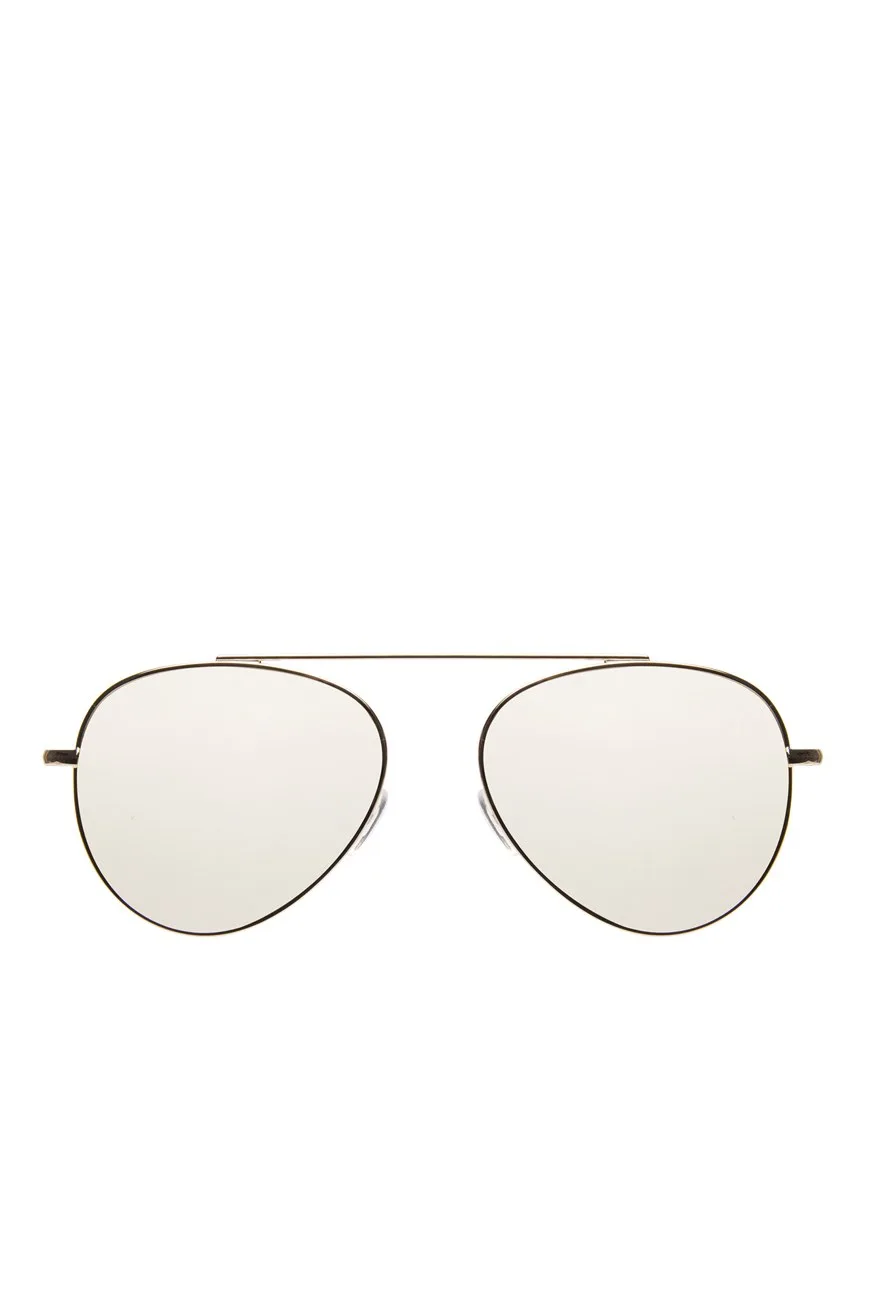 Illesteva Dorchester Sunglasses, Gold With Silver Flat Mirrored Lenses