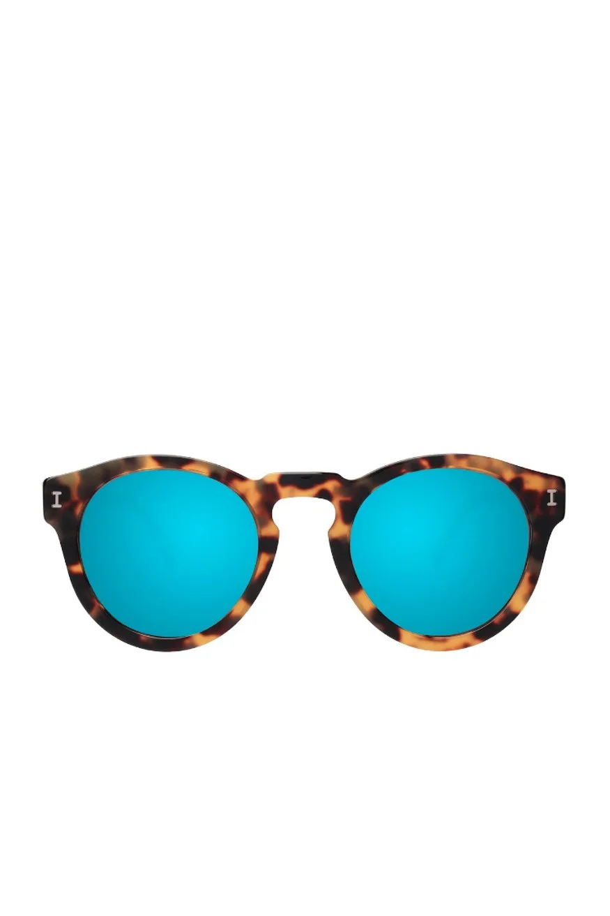 Illesteva Leonard Sunglasses, Tortoise With Blue Mirrored Lenses