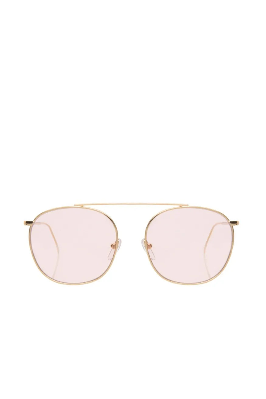 Illesteva Mykonos II Sunglasses, Gold With Dusty Pink See Through Lenses