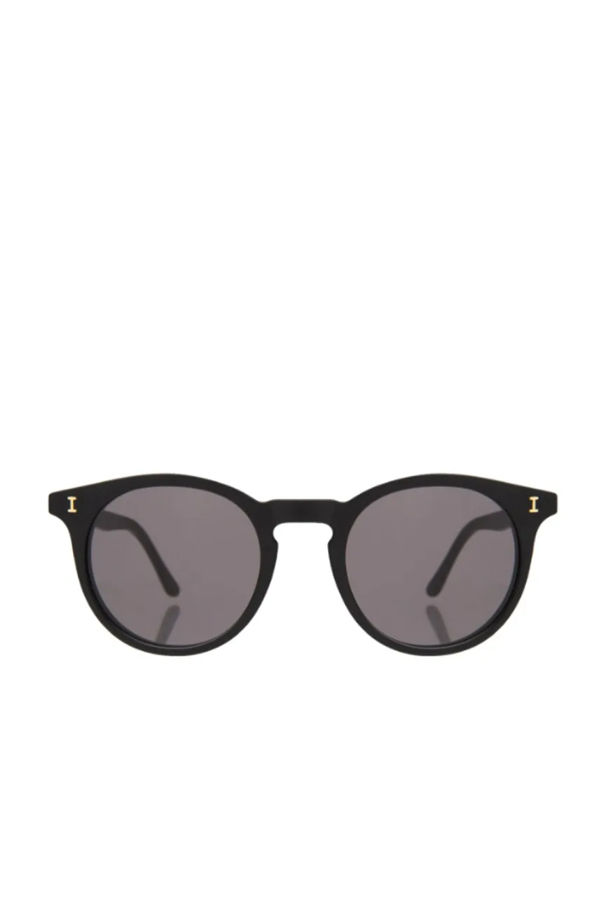 Illesteva Sterling Sunglasses, Matte Black With Grey Flat Lenses