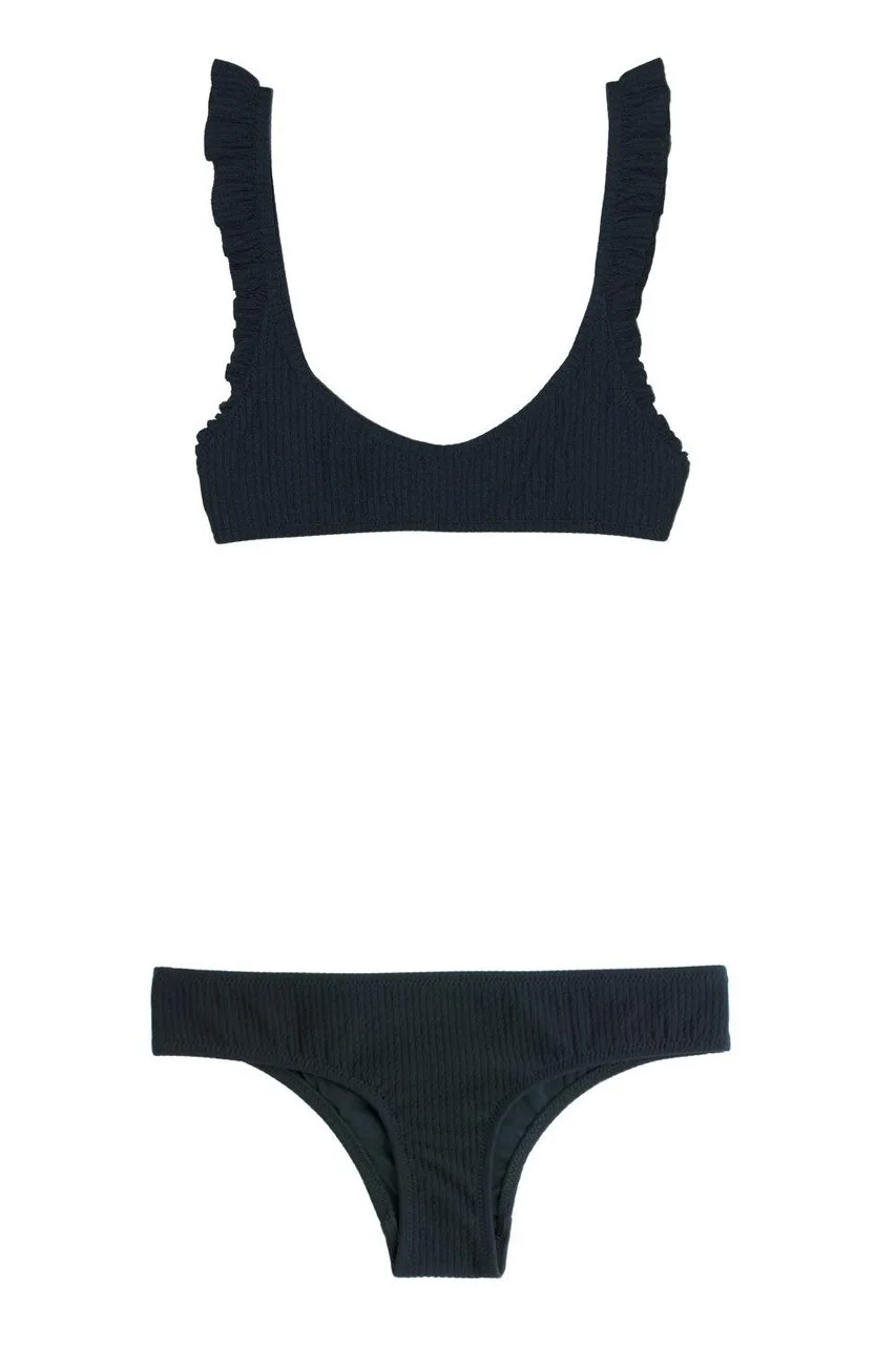 Made By Dawn Petal 2 Top + Petal 2 Bottom | Rock Rib in Black